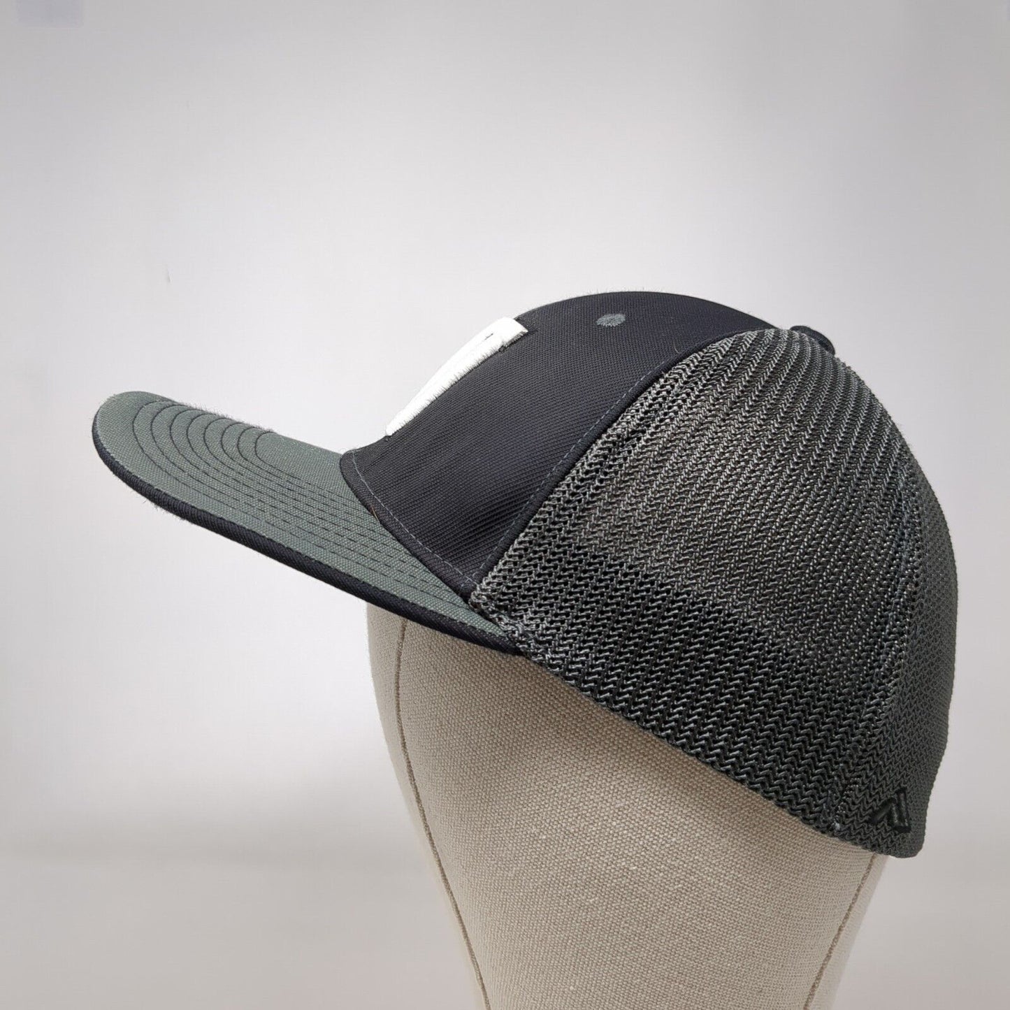 Letter N Fitted Trucker Hat Gray 6 7/8-7 3/8 Mesh Back Embroidered Pro Model