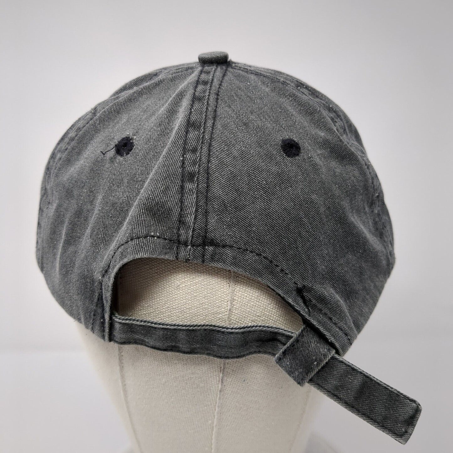 KNG Slideback Hat Gray One Size Adjustable Vented Holes 6 Panel Blank Cotton