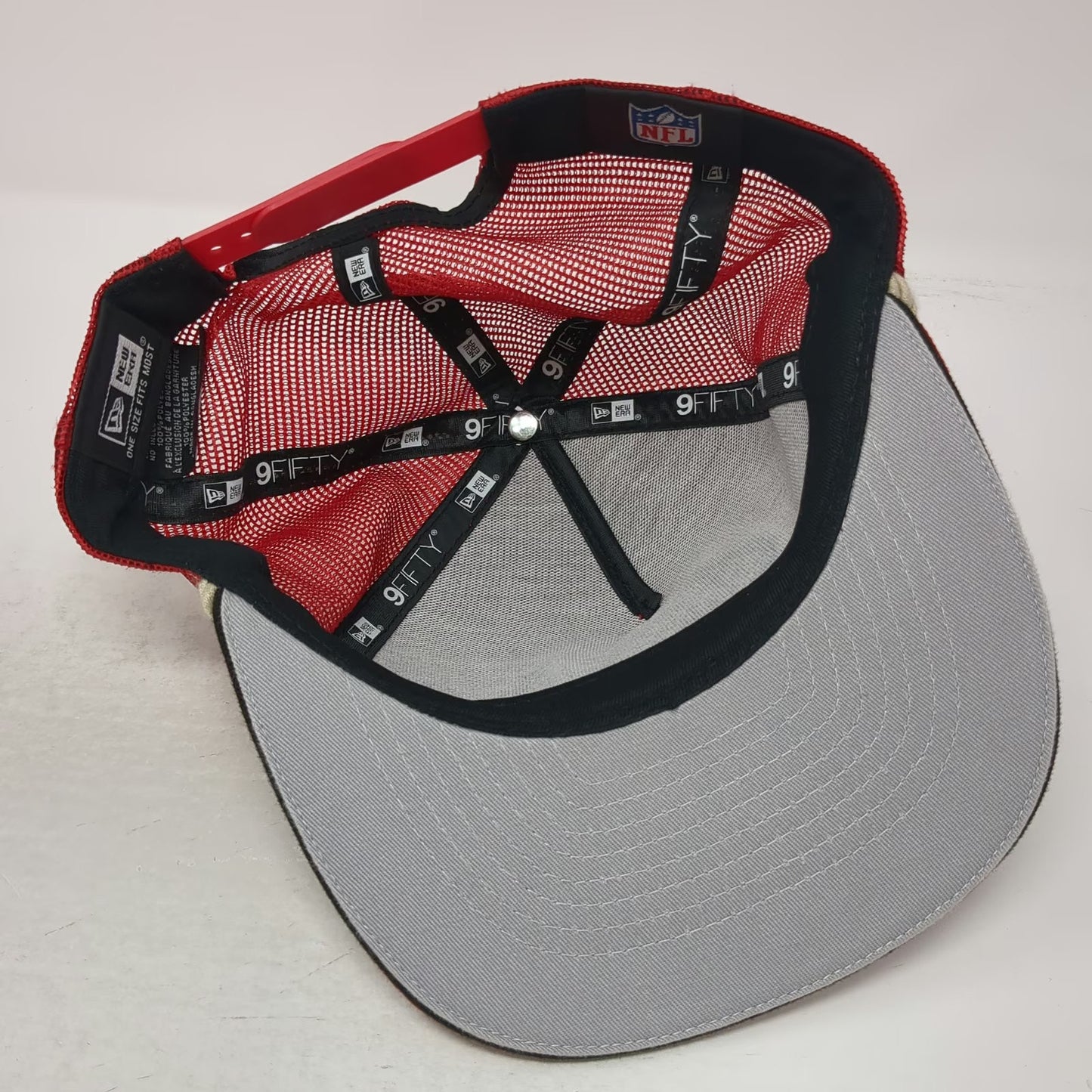 New Era San Francisco 49ers NFL Red Trucker Hat One Size Rope Brim Mesh Snapback
