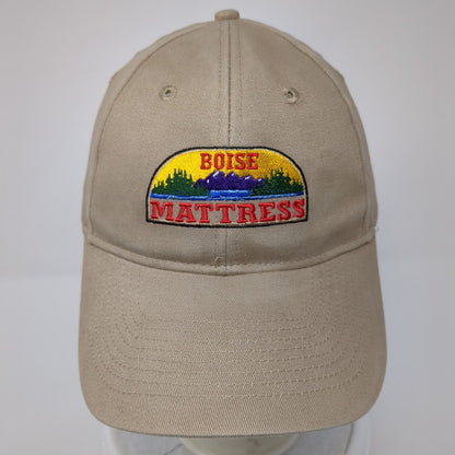 Boise Mattress Strapback Hat Tan One Size Adjustable Embroidered KC