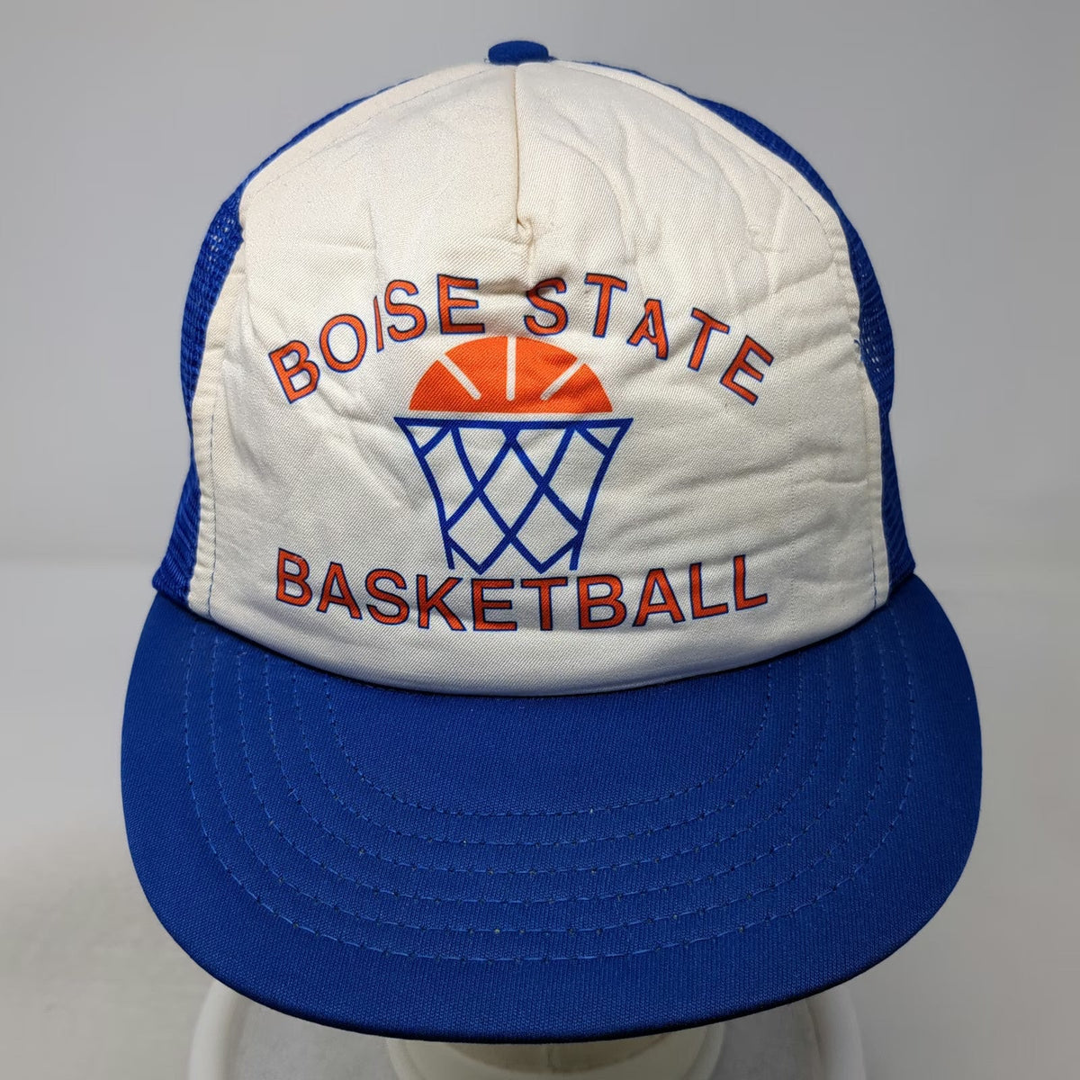 Boise State Broncos NCAA IDEA Trucker Hat Blue White Orange Snapback Vintage