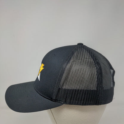 Lightning Bolt Snapback Trucker Hat Black OS Adjustable Mesh Back Richardson