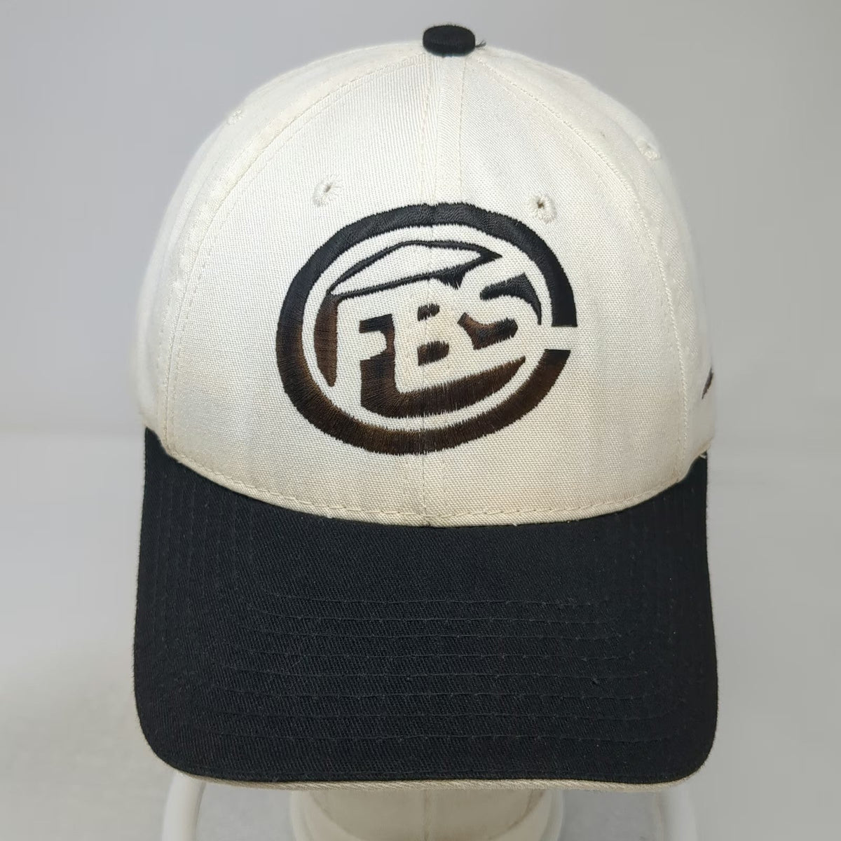 Baseball Cap White Black One Size FBS Home of FBI Joist Made in USA Slideback