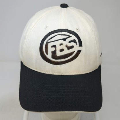 Baseball Cap White Black One Size FBS Home of FBI Joist Made in USA Slideback