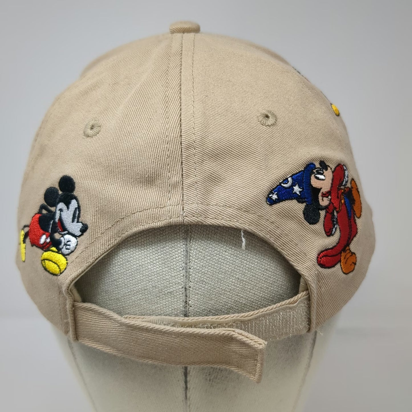 Disney Baseball Cap Beige One Size Mickey Mouse Multi Character Strapback Hat