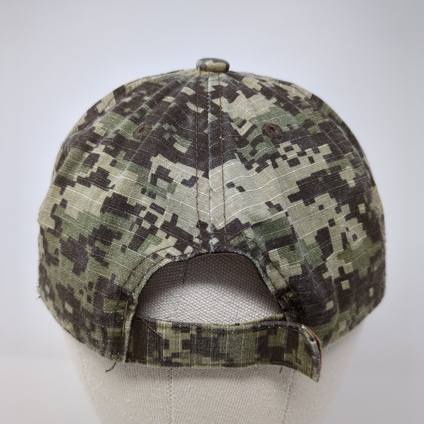 American Flag Strapback Hat Multicolor One Size Digital Camo Adjustable
