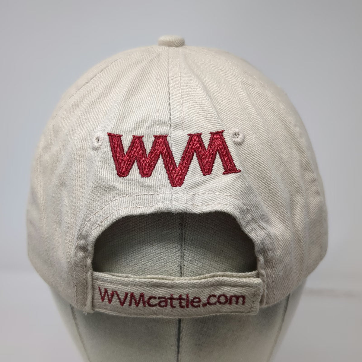 Western Video Market Cattle WVM Beige Baseball Cap One Size Cotton Strapback Hat