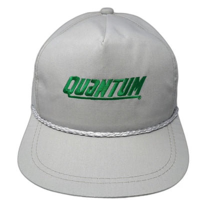 K-Brand Trucker Gray One Size Quantum Hat Green Rope Slideback Made in USA Twill