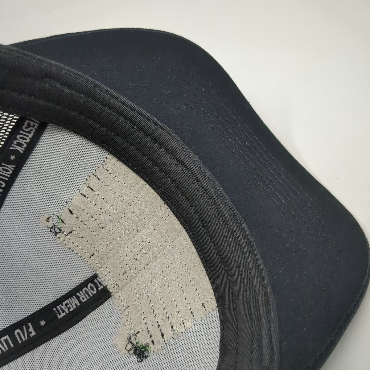 F/U Livestock Trucker Hat Black One Size DTF Down To Farm Mesh Snapback Funny