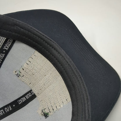 F/U Livestock Trucker Hat Black One Size DTF Down To Farm Mesh Snapback Funny