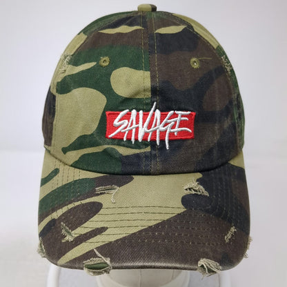 House of Commons Baseball Cap Green Camo One Size Distressed Savage Cotton Hat