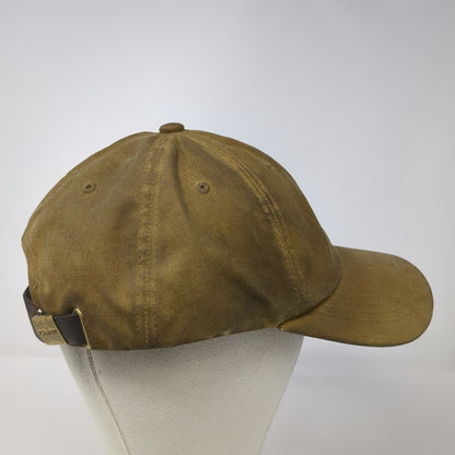 Filson Baseball Cap Brown One Size Waxed Cotton Leather Strap Adjustable Hat