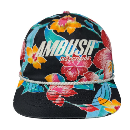 Ambush Insecticide Snapback Hat Multicolor OSFA Adjustable Floral Rope San Sun