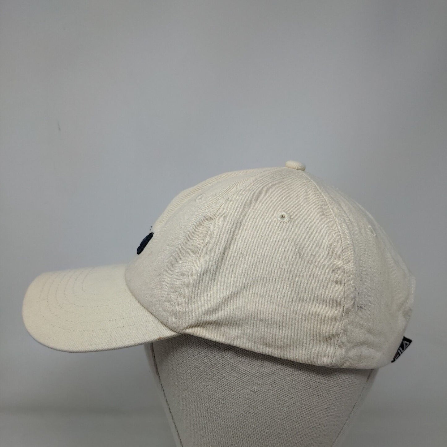 FILA Slideback Hat Tan One Size Adjustable Embroidered Logo Vented Holes