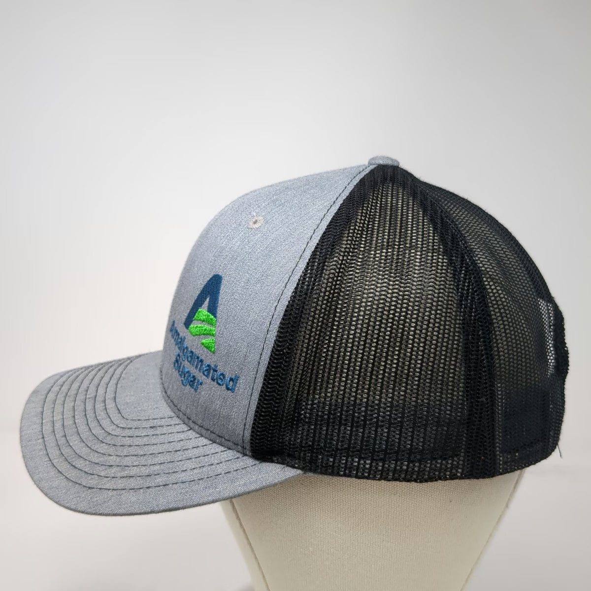 Richardson Trucker Hat Gray Black One Size Amalgamated Sugar Snapback Mesh Back