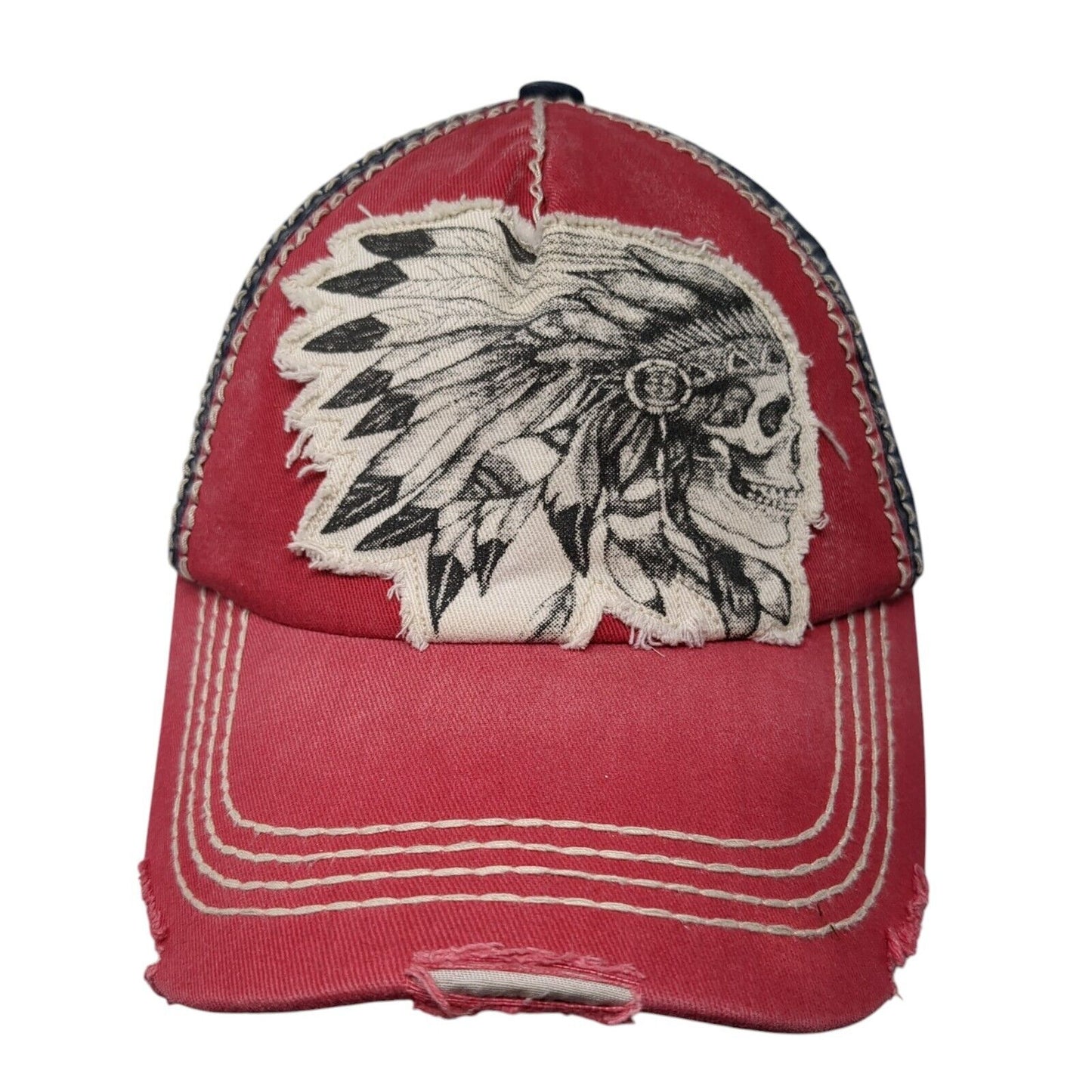 Native American Indian Skull Slideback Hat Multi One Size KB ETHOS
