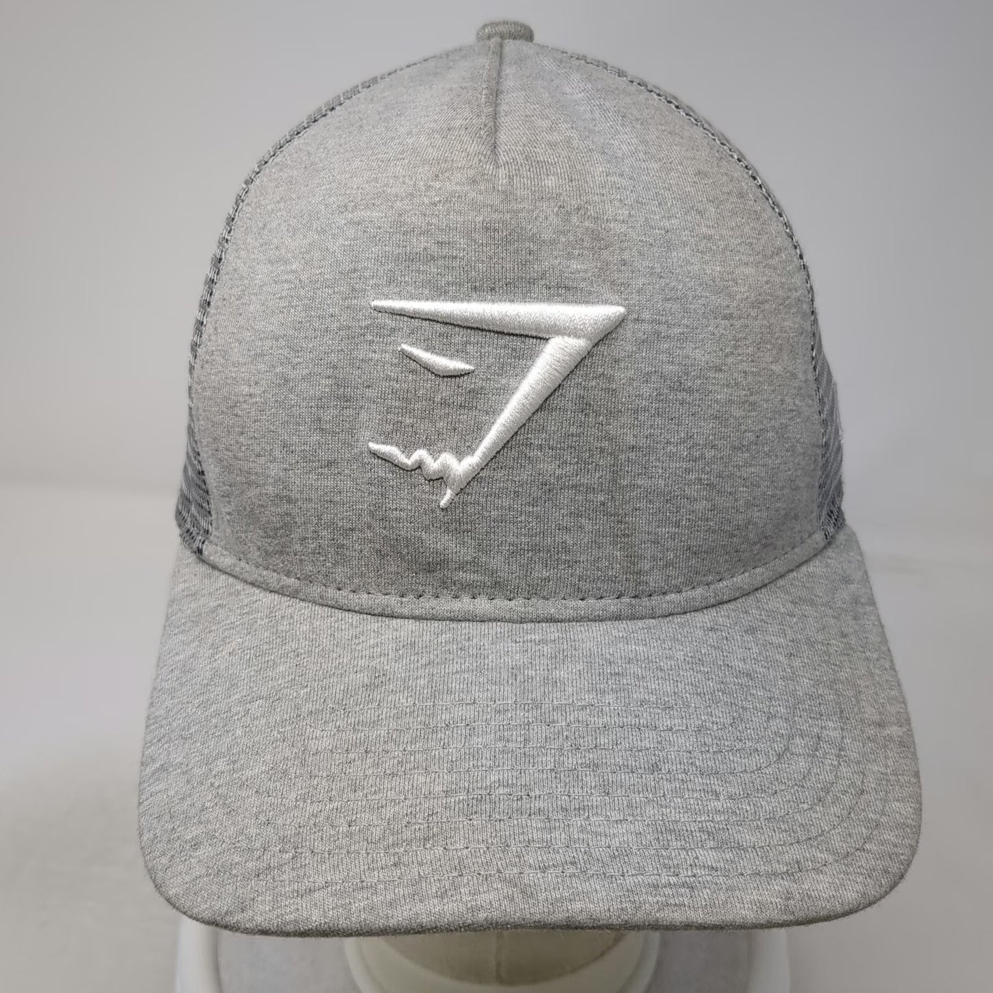 New Era Trucker Hat Gray One Size Gymshark Mesh Back Snapback Embroidered Logo