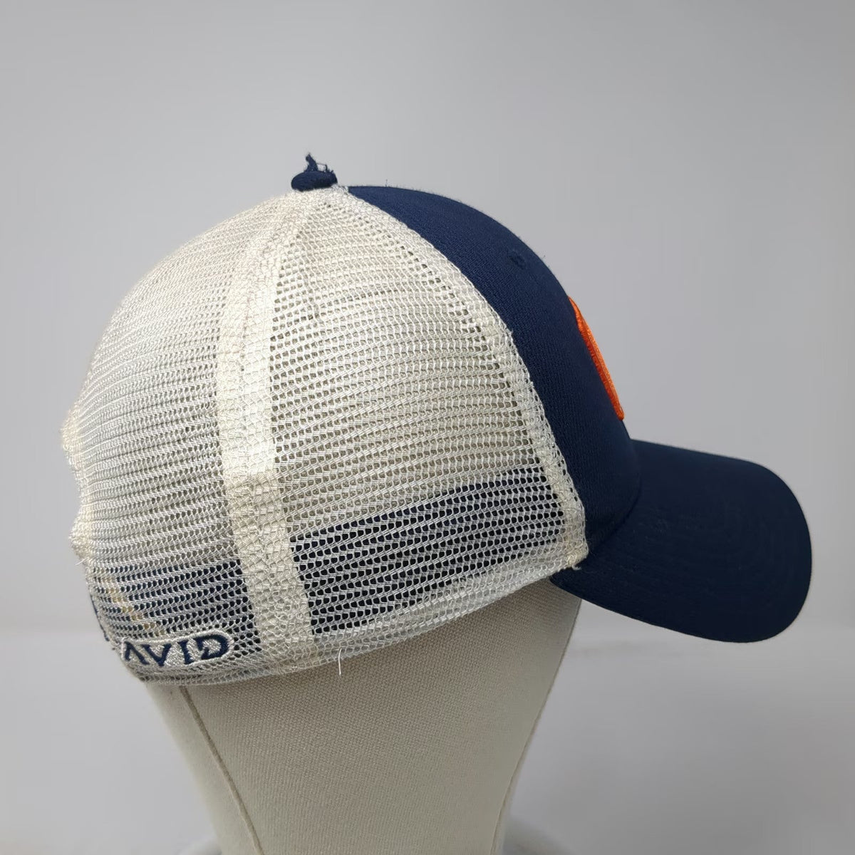 AVID Trucker Hat Blue One Size Fishing Hook Patch Mesh Snapback Fishing Sport