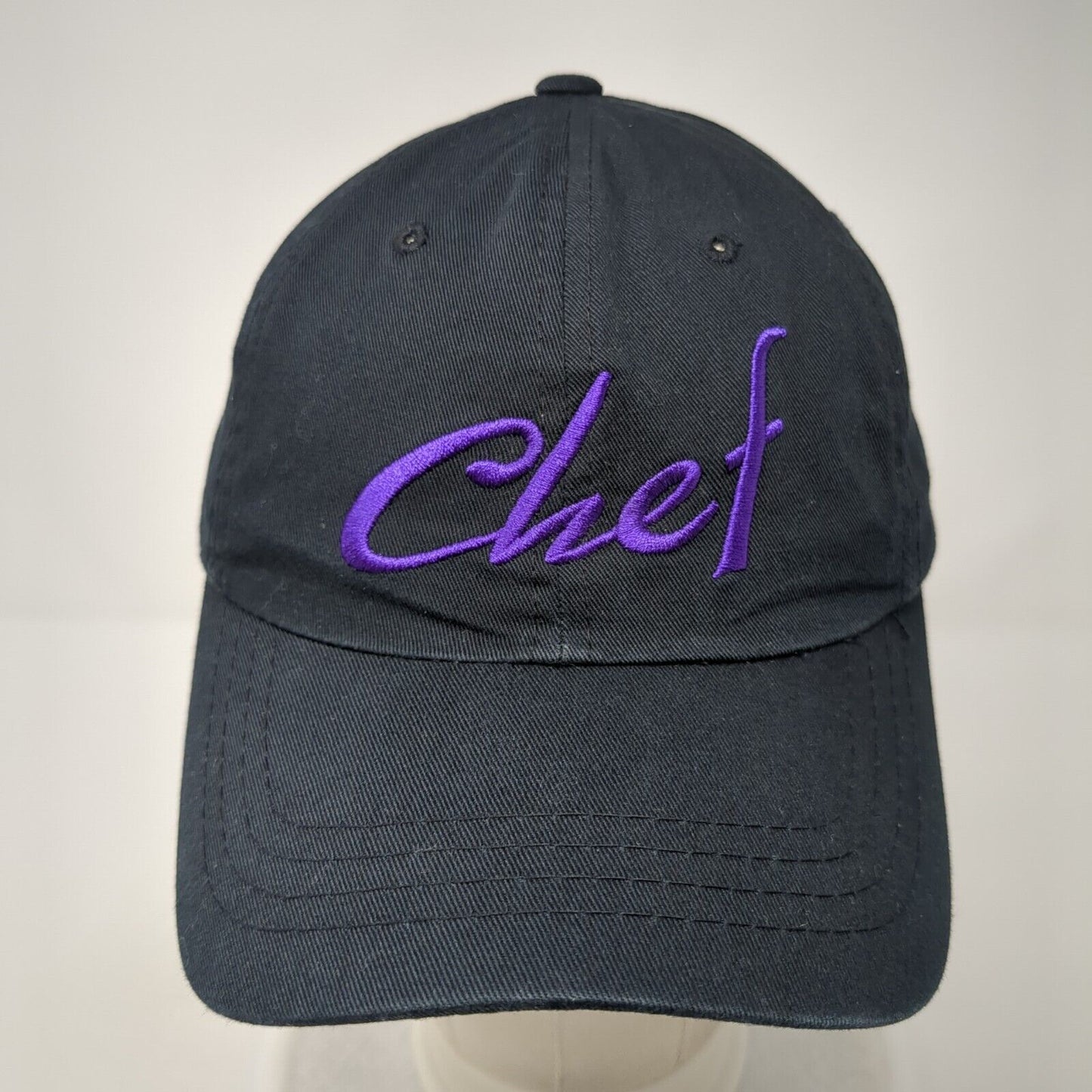 Chef Culinary District Strapback Hat Black One Size Adjustable Embroidered Magic