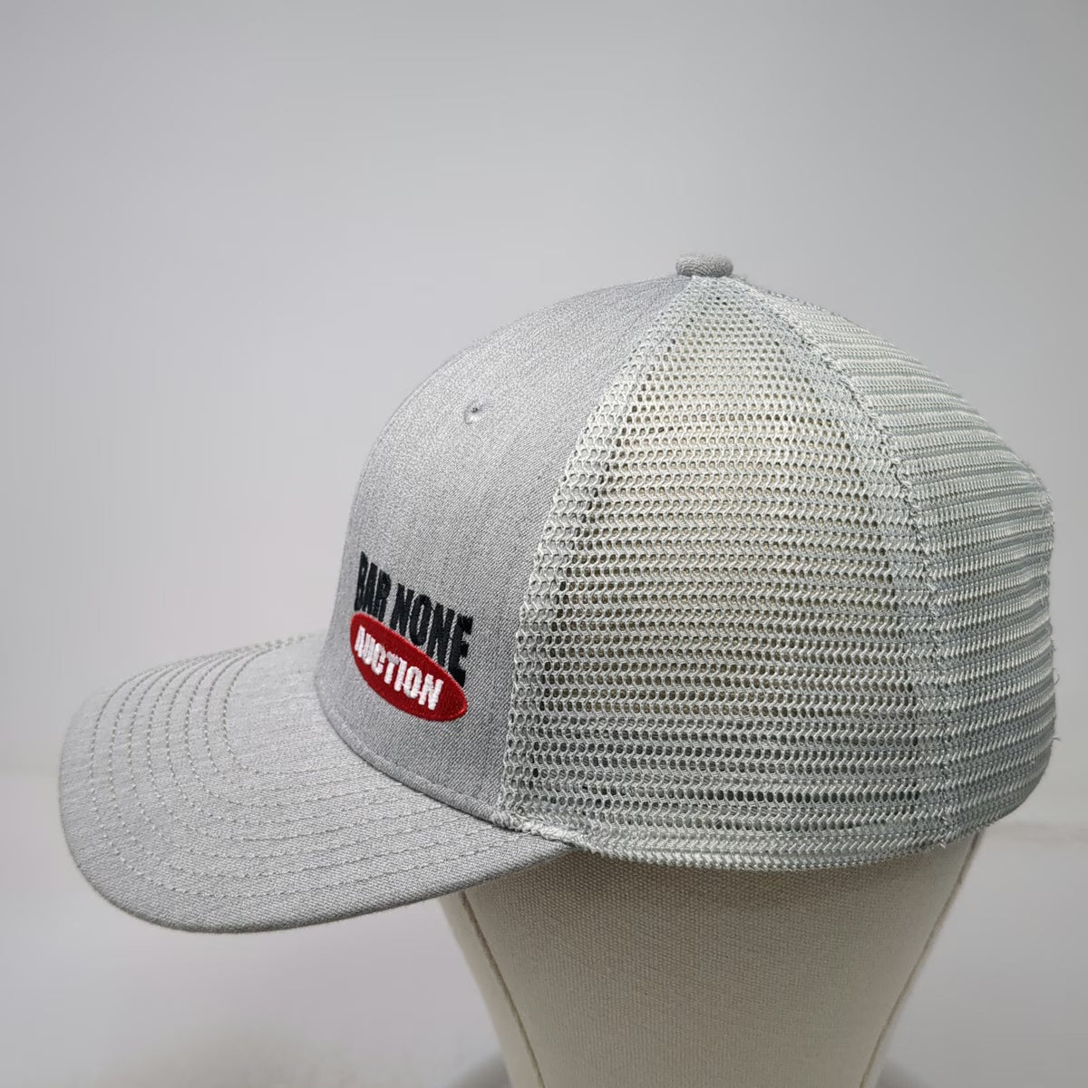 Augusta Sportswear Bar None Auction Trucker Hat Gray One Size Snapback Mesh
