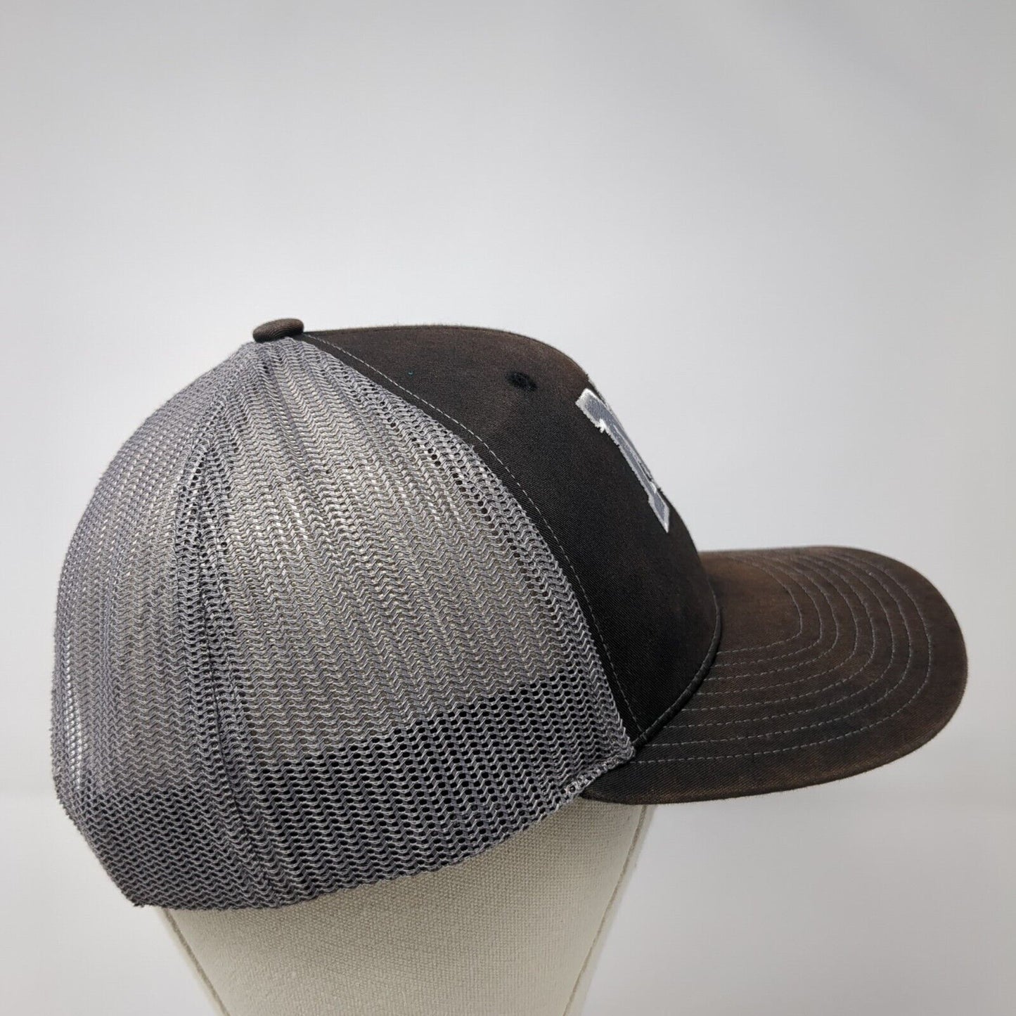 NB Snapback Mesh Back Trucker Hat Black One Size Embroidered Letters