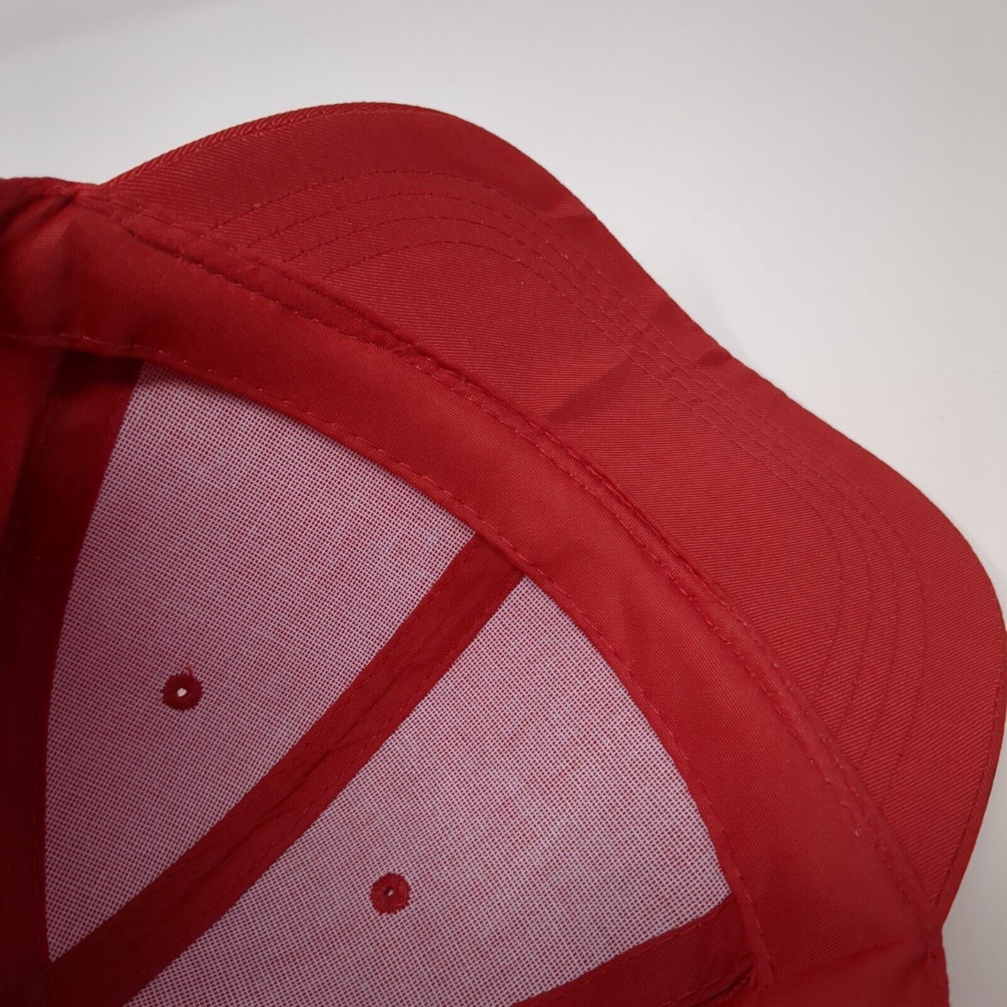 Unbranded Strapback Hat Red One Size Adjustable Vented Holes 6 Panel Blank