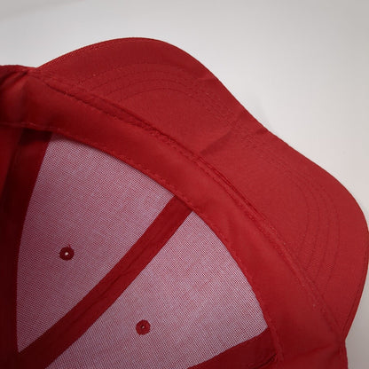 Unbranded Strapback Hat Red One Size Adjustable Vented Holes 6 Panel Blank