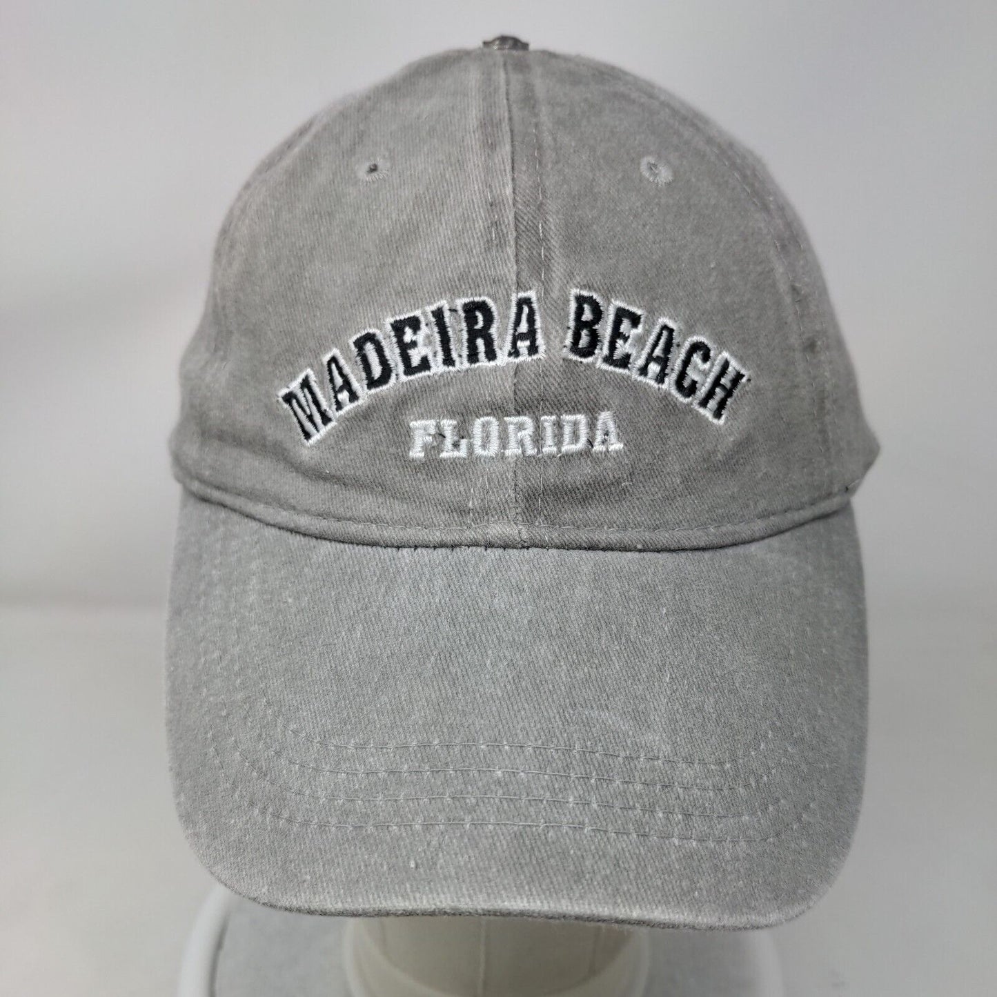 Madeira Beach Florida Strapback Hat Gray One Size Embroidered 6 Panel Surf Style