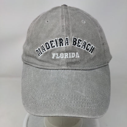 Madeira Beach Florida Strapback Hat Gray One Size Embroidered 6 Panel Surf Style