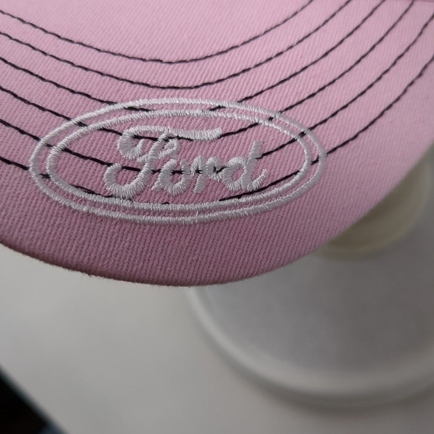 Phil Meador's Courtesy Ford Lincoln Strapback Ponyback Trucker Hat Pink OS 360