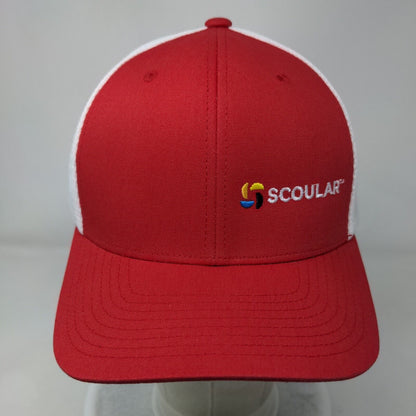 Scoular Snapback Mesh Back Trucker Hat Red One Size Colorblock Flexfit
