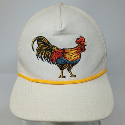 Sendero Provisions Co. 5 Panel Beige Hat OSFM Rooster Embroidery Rope Snapback