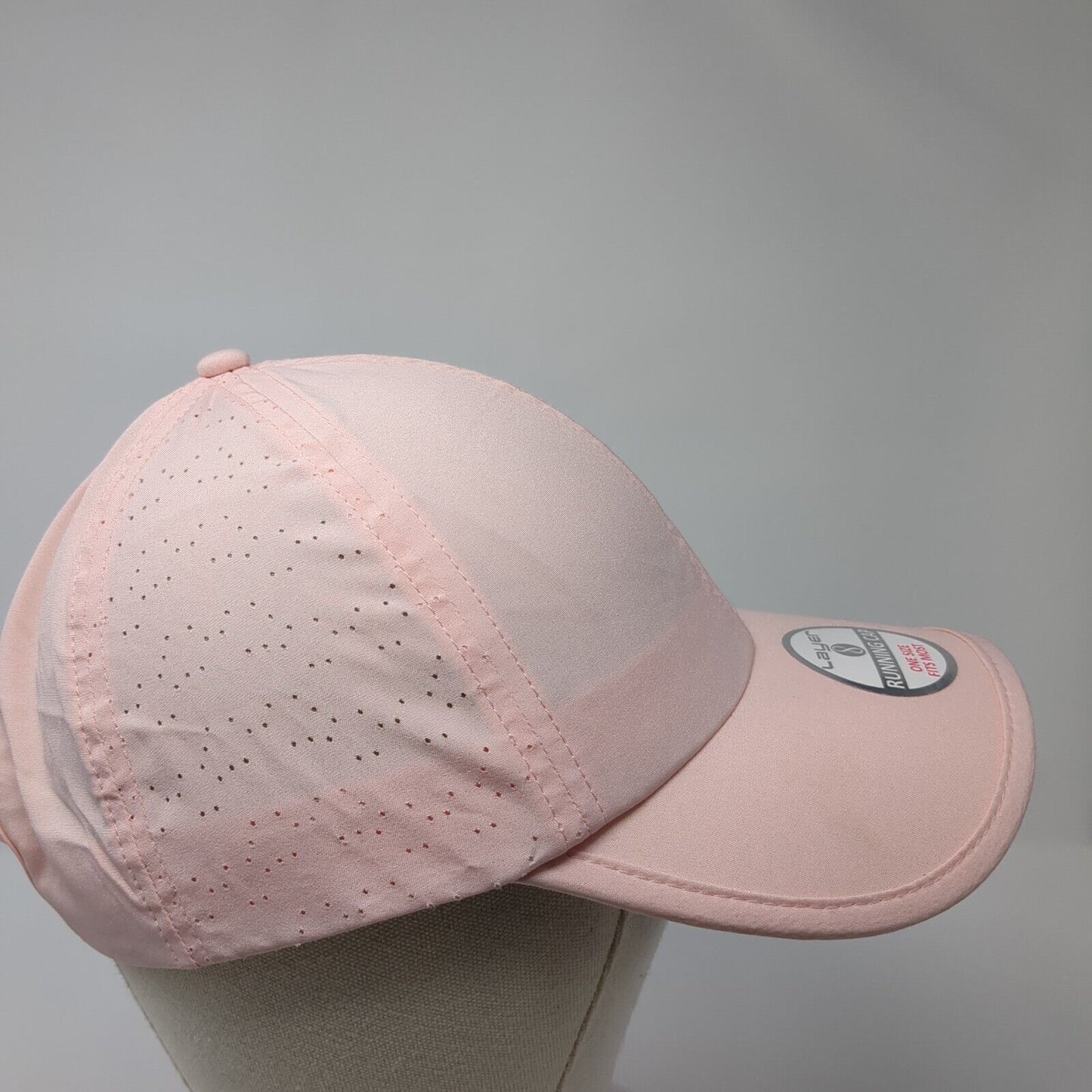 Layer 8 Running Cap Pink One Size Adjustable Breathable 6 Panel Blank