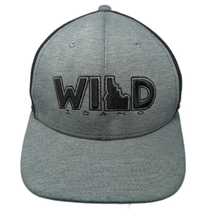 Perrine Man Press Trucker Hat Gray One Size Black Mesh Snapback Idaho Wild Hat