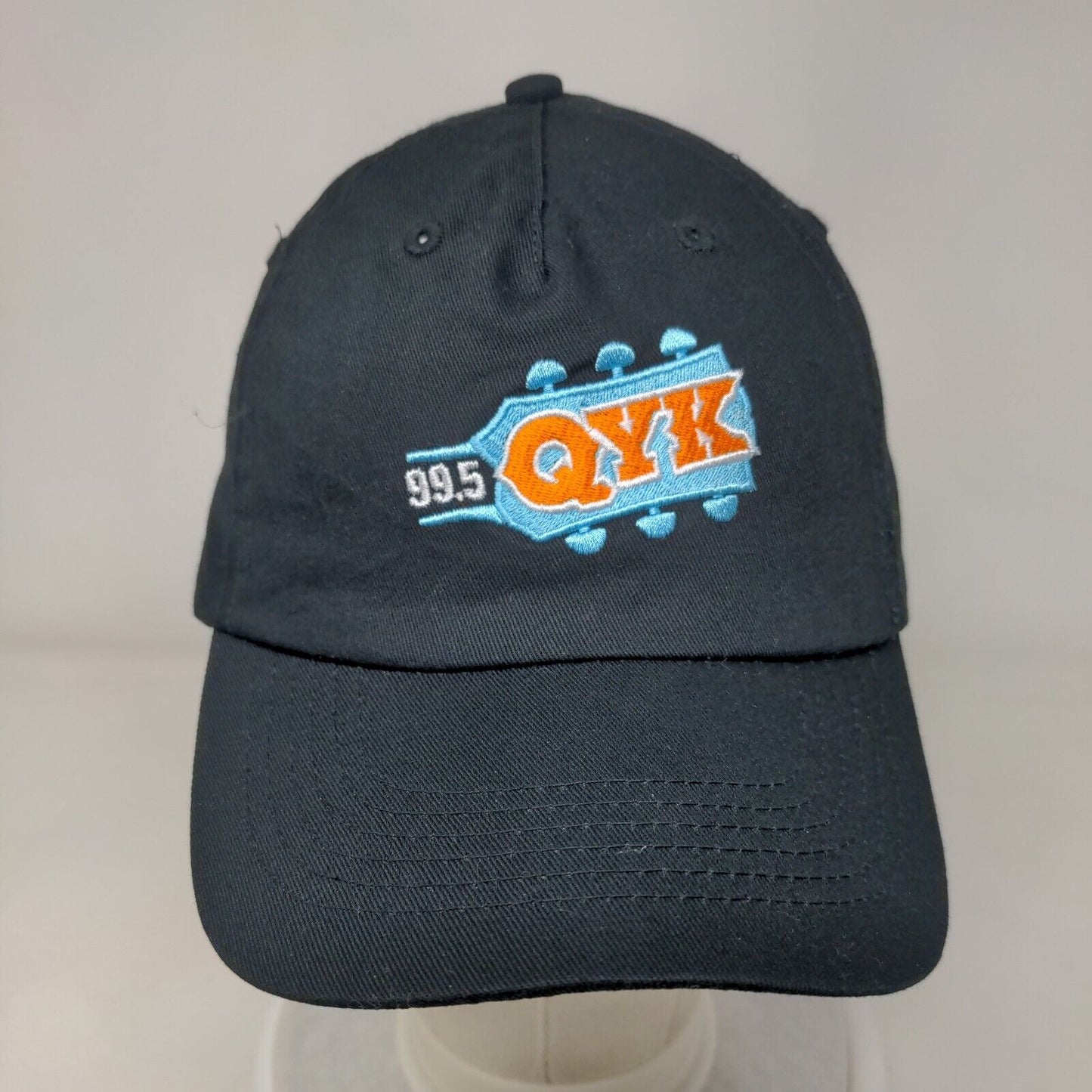 99.5 QYK Strapback Hat Black OS Adjustable Embroidered Vented Holes Hit Wear