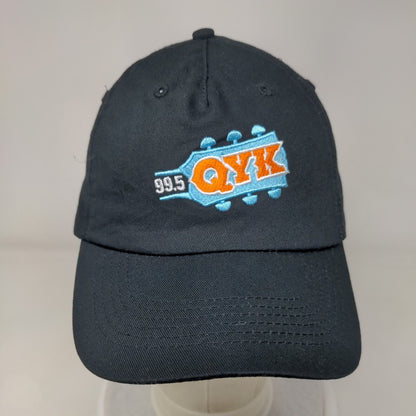 99.5 QYK Strapback Hat Black OS Adjustable Embroidered Vented Holes Hit Wear