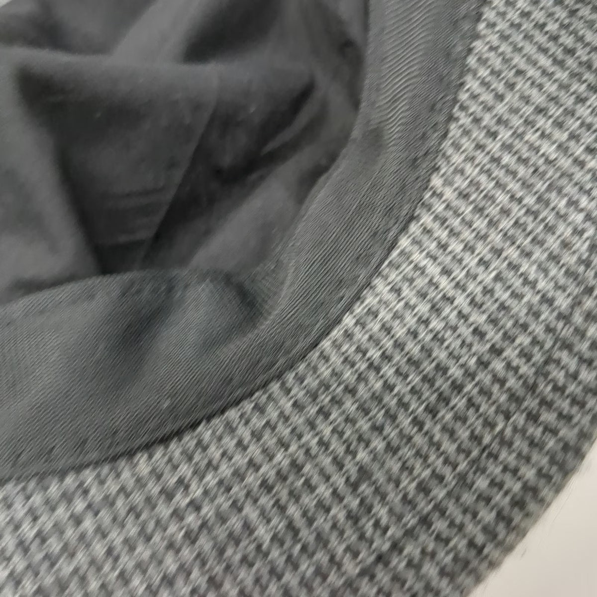 deLux Army Cap Gray One Size Flower Accent Micro Houndstooth Tweed Hat