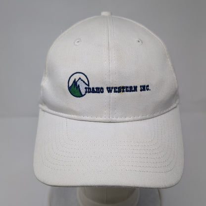 Idaho Western Inc. Strapback Hat White OS Adjustable Embroidered Port & Company