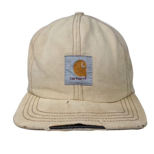 Carhartt Logo Patch Fitted Hat Tan One Size Solid 6 Panel Ear Flap