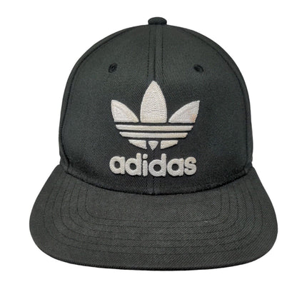 Adidas Trefoil Snapback Hat Black OSFM Embroidered 6 Panel Vent Holes