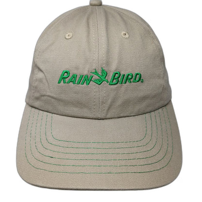 K-Products Baseball Cap Beige One Size Rain Bird Logo Hat Green Stitching