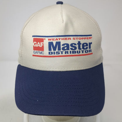 Mohr's GAF Weather Stopper Master Distributor Hat Beige Blue One Size Snapback
