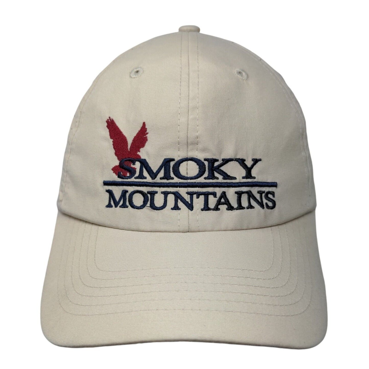 Smoky Mountains Strapback Hat Tan One Size Embroidered Laser Cut Jhats
