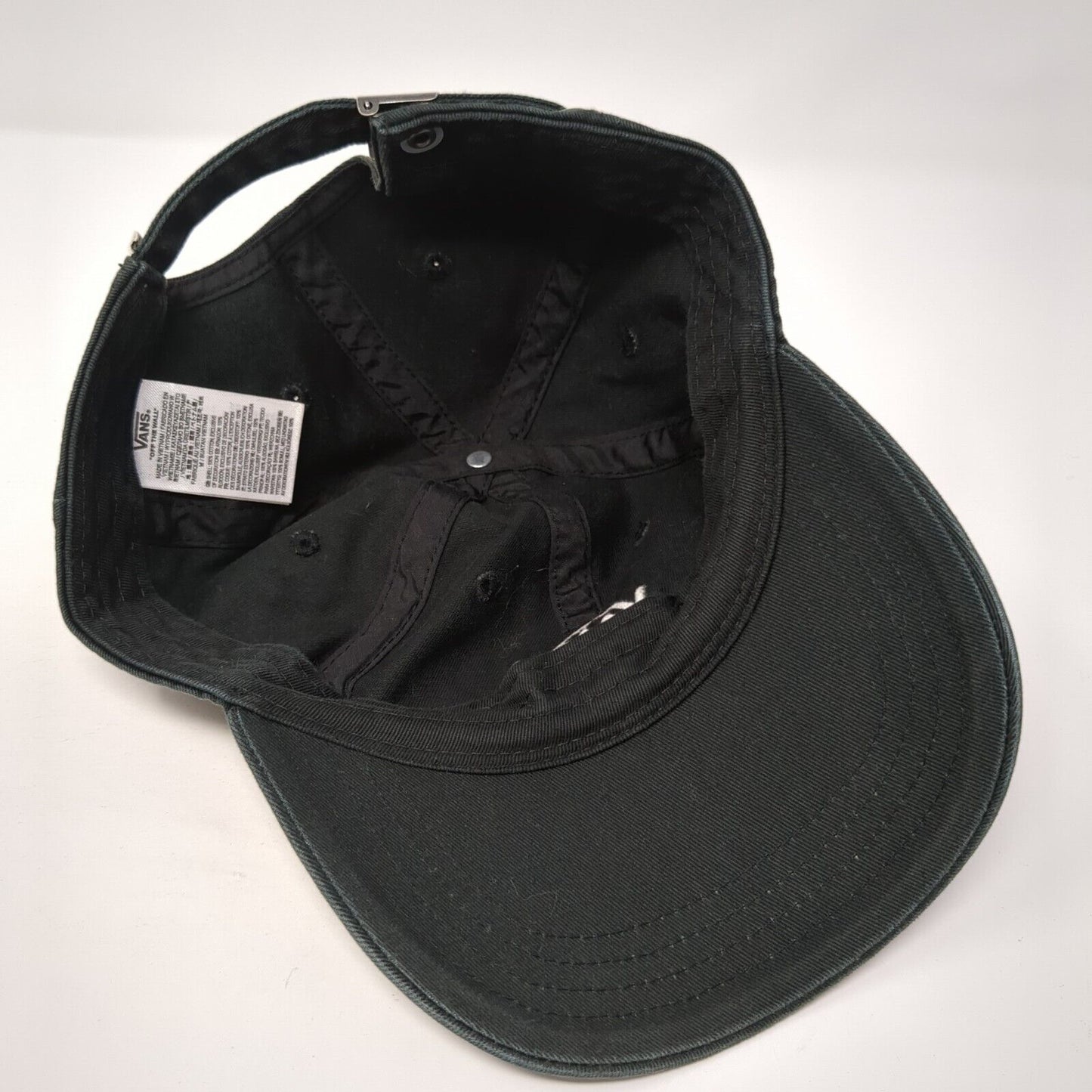 VANS Off The Wall Slideback Hat Black One Size Adjustable Embroidered 6 Panel