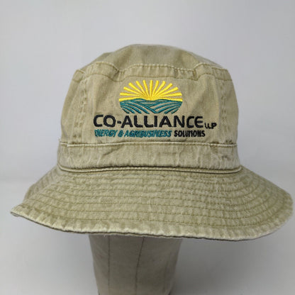 Headshots Men's Bucket Hat Green Tan Size M-L Embroidered Co Alliance Logo