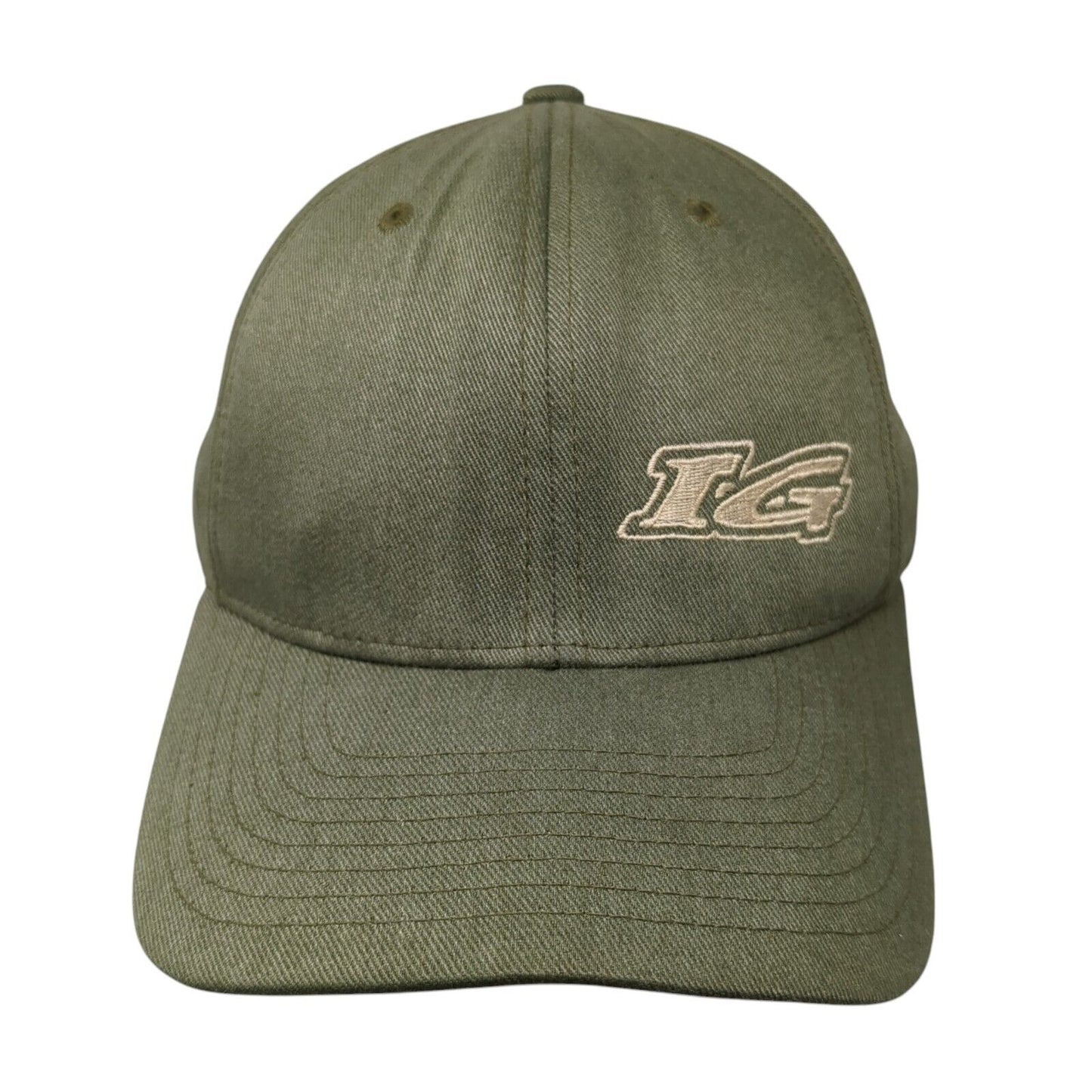 IG Fitted Hat Green One Size Embroidered Stretch Flexfit Vent Holes