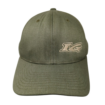IG Fitted Hat Green One Size Embroidered Stretch Flexfit Vent Holes