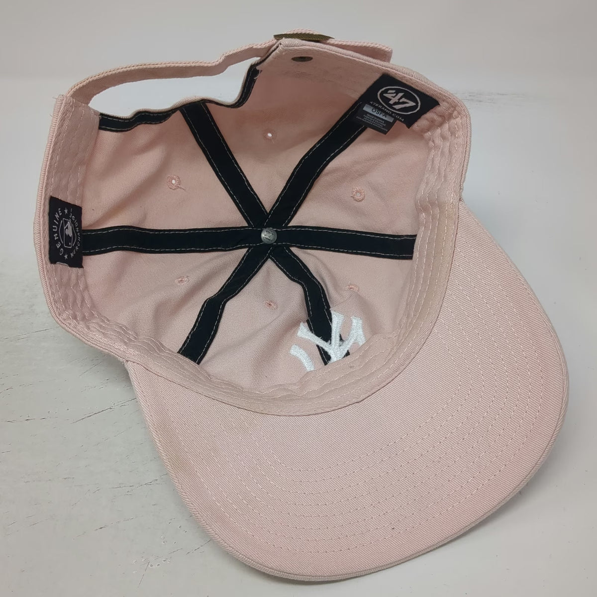 New York Yankees MLB '47 Baseball Cap Pink One Size Slideback Cotton Logo Hat