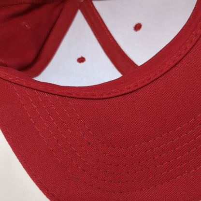 George Strapback Hat Red One Size Adjustable Vented Holes 6 Panel Blank