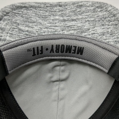 John Deere Baseball Cap Gray Black One Size Mesh Back Heathered Memory Fit Hat
